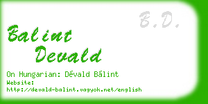 balint devald business card